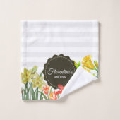 Waterverf Oranje gele lentbloemen Bad Handdoek (Wasdoekje)