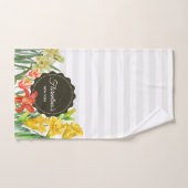 Waterverf Oranje gele lentbloemen Bad Handdoek (Handdoek)