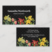 Waterverf Oranje gele lentevloeren Damask Visitekaartje (Voorkant / Achterkant)