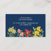 Waterverf Oranje gele lentevloeren marineblauw Visitekaartje (Achterkant)