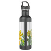 Waterverf Oranje Gele zomerbloemen Waterfles (Achterkant)