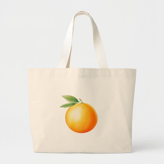 Waterverf Oranje Grote Tote Bag (Voorkant)