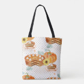 WATERVERF ORANJE HERFST POMPOENEN EN TAARTEN TOTE BAG (Achterkant)