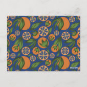 Waterverf Oranje Indigo Fruit Pattern Briefkaart (Achterkant)