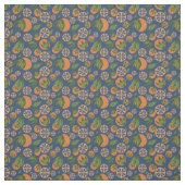 Waterverf Oranje Indigo Fruit Pattern Stof (Swatch)