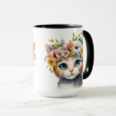  WATERVERF ORANJE KAT-GEZICHT MET STROMEN MOK (Voorkant rechts)