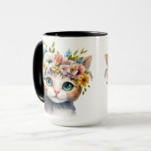  WATERVERF ORANJE KAT-GEZICHT MET STROMEN MOK (Voorkant links)