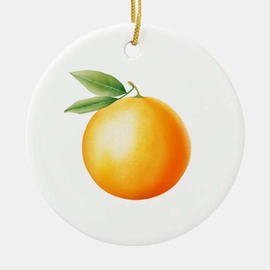 Waterverf Oranje Keramisch Ornament (Voorkant)