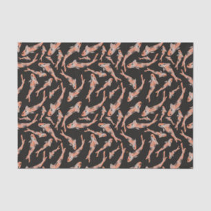 Waterverf Oranje Koi Black Fish Pattern Tissuepapier
