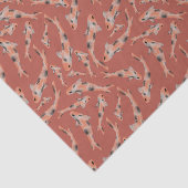 Waterverf Oranje Koi Fish Coral Pattern Tissuepapier (Detail)