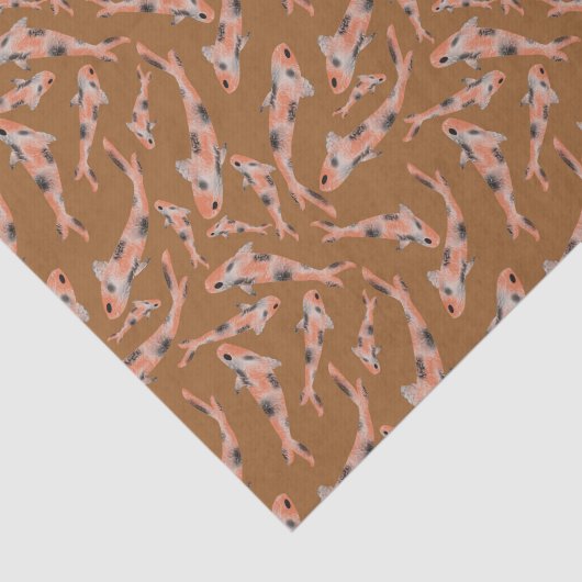Waterverf Oranje Koi Fish Pattern Tissuepapier (Detail)