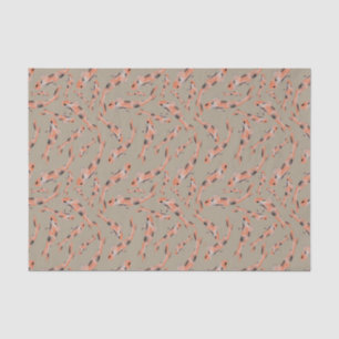 Waterverf Oranje Koi Fish Taupe Pattern Tissuepapier