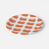 Waterverf Oranje krab Vis en zeevruchten Papieren Bordje (Gekanteld)