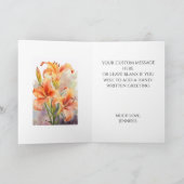 Waterverf Oranje lente daglelies daglelie Kaart (Binnen)