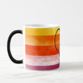 Waterverf oranje letter M naam koffie mok (Links)