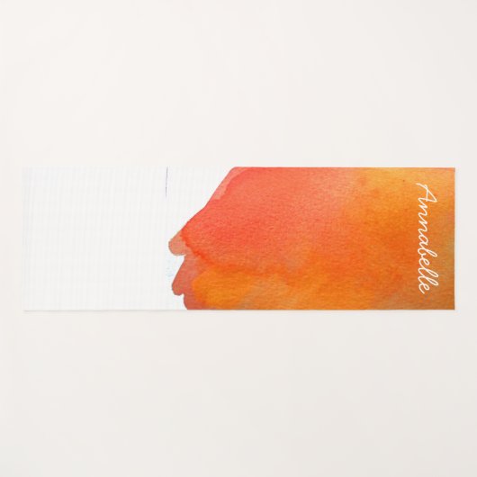 Waterverf oranje levendige energiekunst yogamat (Voorkant (horizontaal))