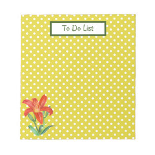 Waterverf Oranje Lily Botanische illustratie Notitieblok