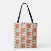 Waterverf Oranje Lily Floral Art Tote Bag (Achterkant)