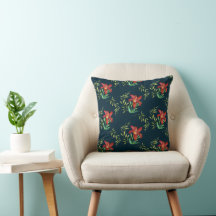 Waterverf Oranje Lily Illustration Dark Turquoise