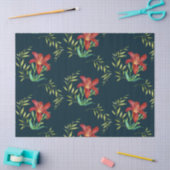 Waterverf Oranje Lily Illustration Dark Turquoise Tissuepapier (Craft)