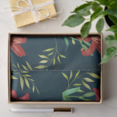 Waterverf Oranje Lily Illustration Dark Turquoise Tissuepapier (Geschenk)