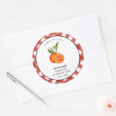 Waterverf Oranje Marmelade Jam pot Ronde Sticker (Envelop)