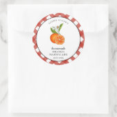 Waterverf Oranje Marmelade Jam pot Ronde Sticker (Tas)