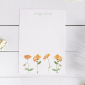 Waterverf Oranje papaver - Aangepast kantoorbenodi Notitiekaartje