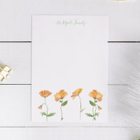 Waterverf Oranje papaver - Aangepast kantoorbenodi