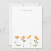 Waterverf Oranje papaver - Aangepast kantoorbenodi Notitiekaartje (Voorkant)