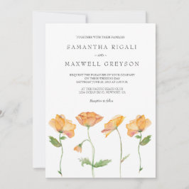 Waterverf Oranje papaver Kaart