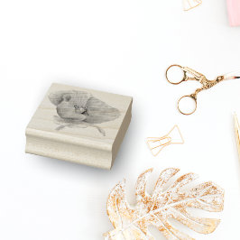 Waterverf Oranje papaver Rubberstempel