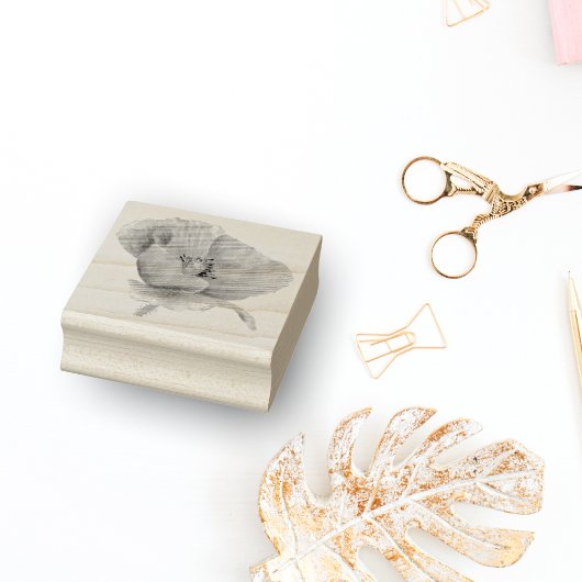 Waterverf Oranje papaver Rubberstempel