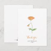 Waterverf Oranje papavers Dank je wel Feestdagenkaart (Voorkant / Achterkant)