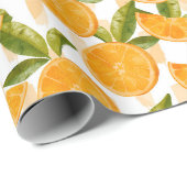 Waterverf Oranje Patroon Cadeaupapier (Rol Hoek)