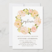 Waterverf Oranje Pioenenkrans Doop Kaart (Voorkant)