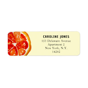 Waterverf Oranje plak citrus retouradres Etiket