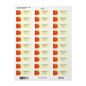 Waterverf Oranje plak citrus retouradres Etiket (Full Sheet)