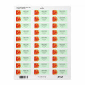 Waterverf Oranje plak citrus retouradres Etiket (Full Sheet)
