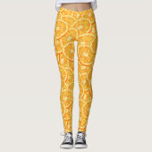 Waterverf Oranje plakken Leggings (Voorkant)