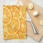 Waterverf Oranje plakken Theedoek (Quarter Fold)