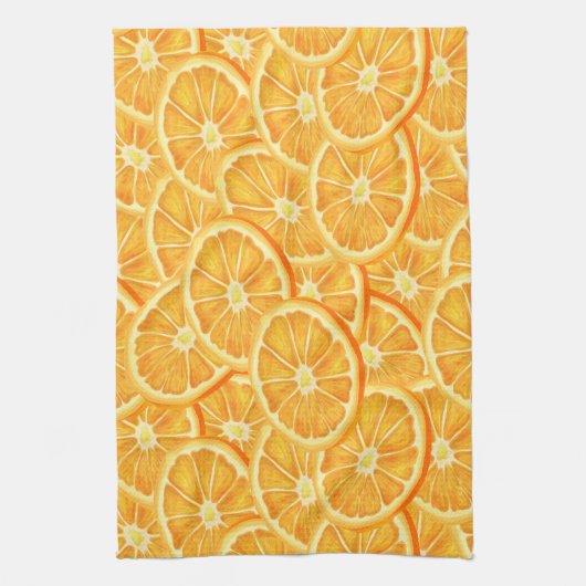 Waterverf Oranje plakken Theedoek (Verticaal)