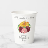 Waterverf oranje pompoen baby shower papieren bekers (Achterkant)