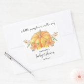 Waterverf oranje pompoen baby shower vierkante sticker (Envelop)