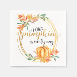 Waterverf Oranje pompoen bladeren Herfst Baby show Servet