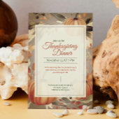 Waterverf Oranje Pompoen Boho Thanksgiving Diner Kaart