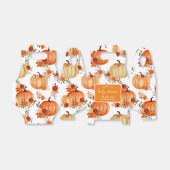 Waterverf Oranje pompoen Floral Rozen Patroon Bedankdoosjes (Uitgevouwen)
