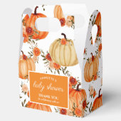 Waterverf Oranje pompoen Floral Rozen Patroon Bedankdoosjes (Geopend)