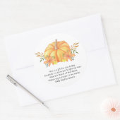 Waterverf oranje Pompoen - gebedskaars sticker (Envelop)