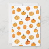 Waterverf Oranje pompoen herfst | BABY SHOWER Kaart (Achterkant)